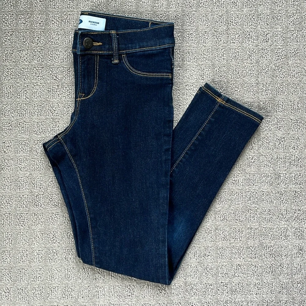 Old Navy Rockstar Jeggings Dark Blue Girls Size 8